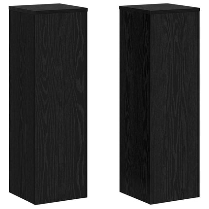 Växtställ 2 pcs Svart Ek 25 x 25 x 80 cm Konstruerat trä