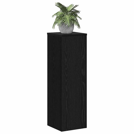 Växtställ 2 pcs Svart Ek 25 x 25 x 80 cm Konstruerat trä