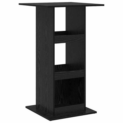 Barbord med hylla Svart Ek 60 x 60 x 100 cm Konstruerat trä