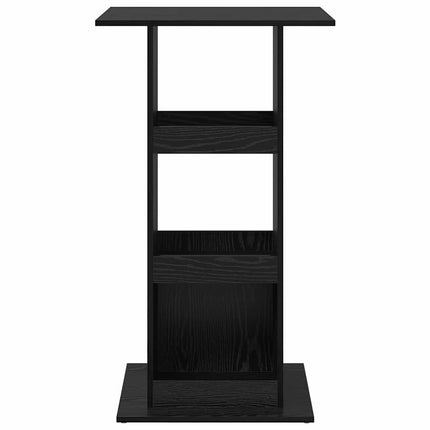 Barbord med hylla Svart Ek 60 x 60 x 100 cm Konstruerat trä
