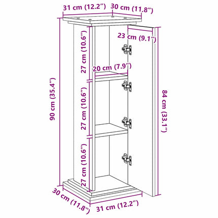 Displayställ Svart Ek 31 x 30 x 90 cm Konstruerat trä