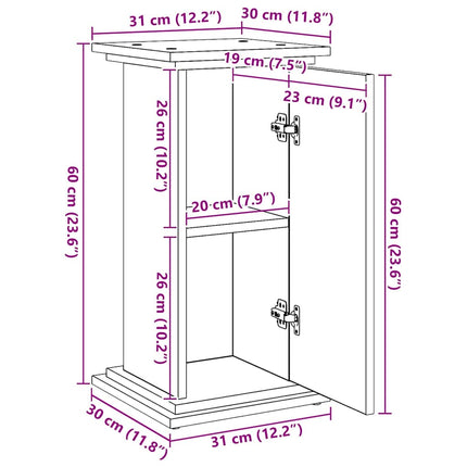 Displayställ Svart Ek 31 x 30 x 60 cm Konstruerat trä