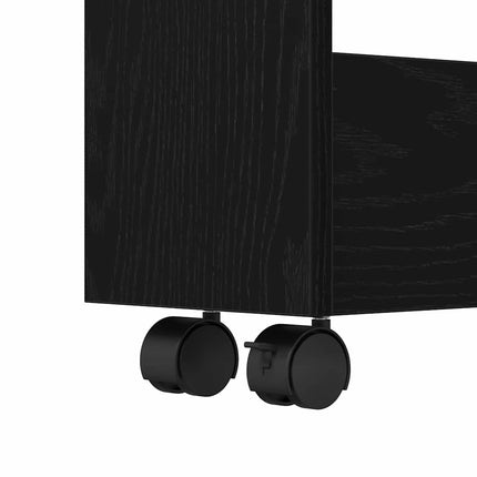 Smal förvaringsvagn Svart Ek 60 x 18 x 70 cm Konstruerat trä