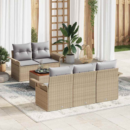 Trädgårdsoffset 6 st Beige konstrotting