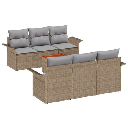 Trädgårdsoffset 7 st Beige konstrotting