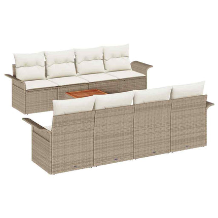 Trädgårdsoffset 9 st Beige konstrotting
