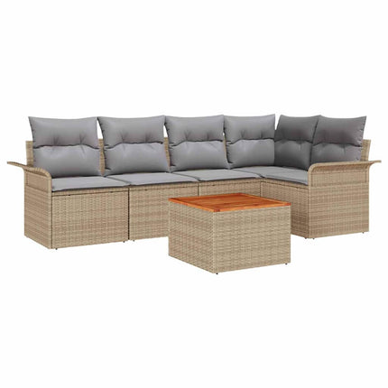 Trädgårdsoffset 6 st Beige konstrotting