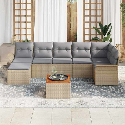 Trädgårdsoffset 8 st Beige konstrotting