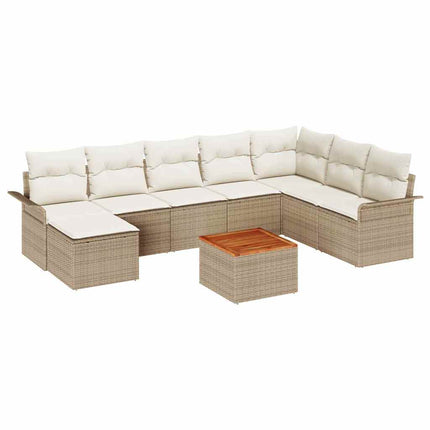 Trädgårdsoffset 9 st Beige konstrotting