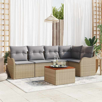 Trädgårdsoffset 6 st Beige konstrotting