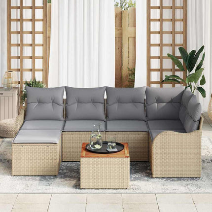 Trädgårdsoffset 7 st Beige konstrotting
