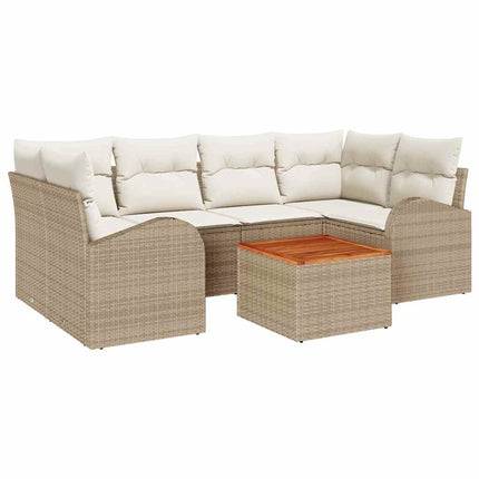 Trädgårdsoffset 7 st Beige konstrotting