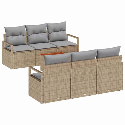 Trädgårdsoffset 7 st Beige konstrotting