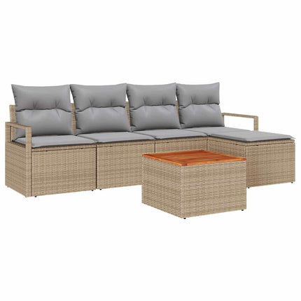 Trädgårdsoffset 6 st Beige konstrotting