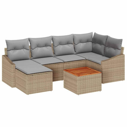 Trädgårdsoffset 7 st Beige konstrotting