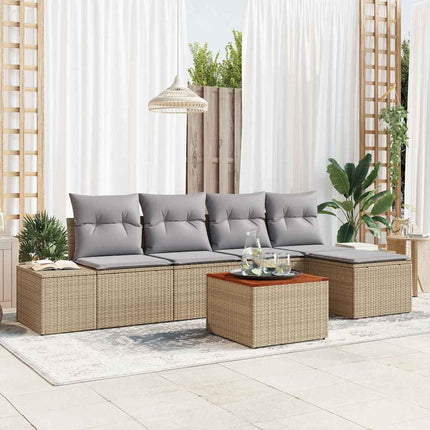 Trädgårdsoffset 6 st Beige konstrotting