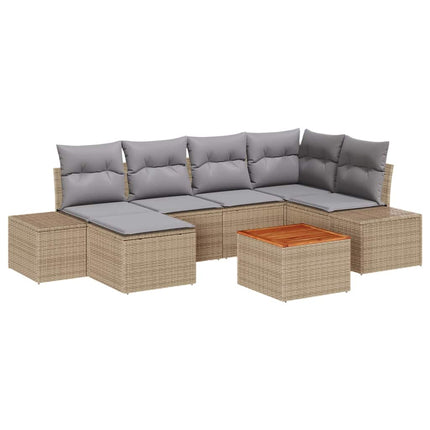 Trädgårdsoffset 7 st Beige konstrotting