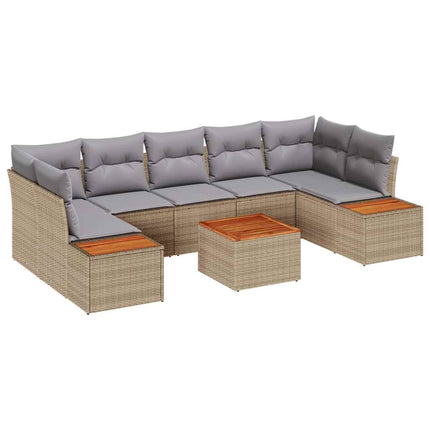 Trädgårdsoffset 8 st Beige Poly rattan