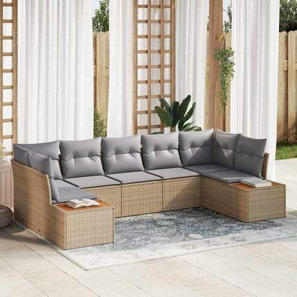Trädgårdsoffset 7 st Beige konstrotting