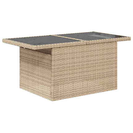 Trädgårdsoffset med kudde 9 pcs Beige konstrotting