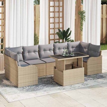 Trädgårdsoffset 8 st Beige konstrotting