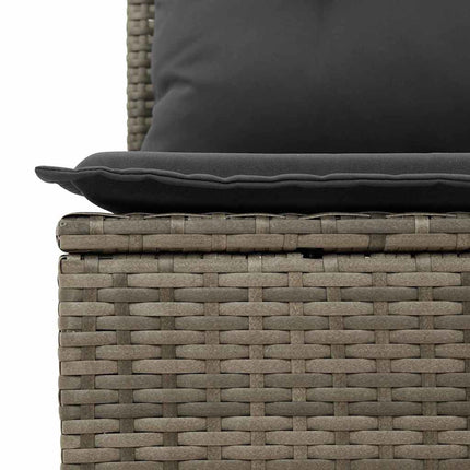 Trädgårdsoffset med kudde 9 pcs Grå Poly rattan