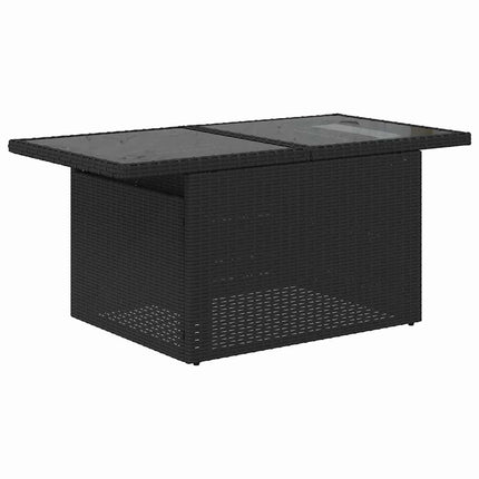 Trädgårdsoffset 7 st Svart Poly rattan