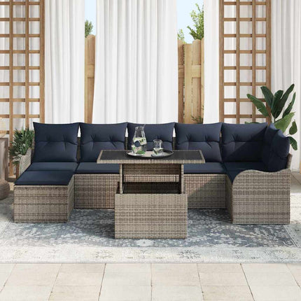 Trädgårdsoffset 8 st Grå Poly rattan