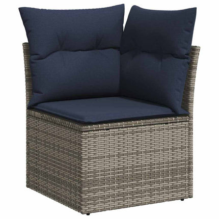 Trädgårdsoffset 8 st Grå Poly rattan
