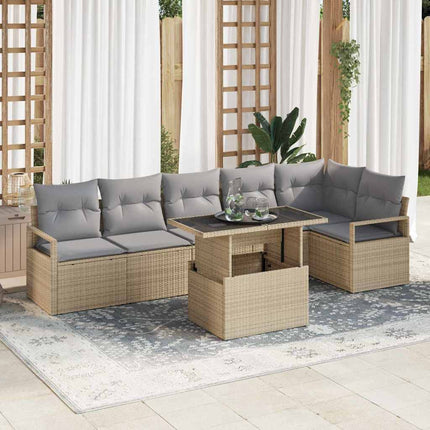 Trädgårdsoffset 7 st Beige konstrotting