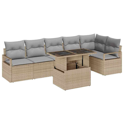 Trädgårdsoffset 7 st Beige konstrotting