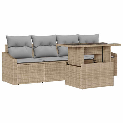 Trädgårdsoffset 5 st Beige och Ljusgrå konstrotting