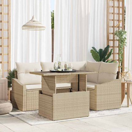 Trädgårdsoffset 5 st Beige och gräddfärgad konstrotting