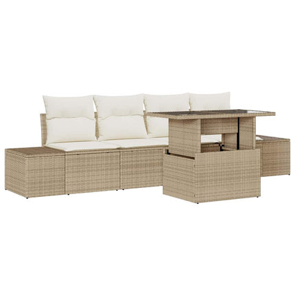 Soffset 5 st Beige och gräddfärgad konstrotting