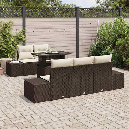 Soffset med kudde 6 pcs Brun och Kräm konstrotting