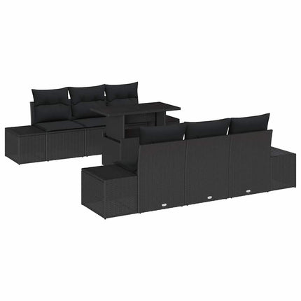 Soffset med kudde 7 pcs Svart konstrotting