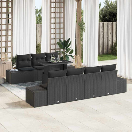 Soffset med kudde 8 pcs Svart konstrotting