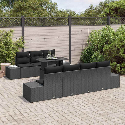 Soffset med kudde 8 pcs Svart konstrotting