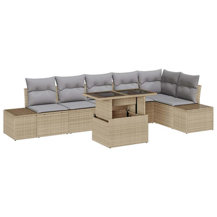 Trädgårdsoffset 7 st Beige och Ljusgrå konstrotting