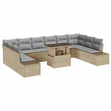 Trädgårdsoffset 11 st Beige och Ljusgrå konstrotting