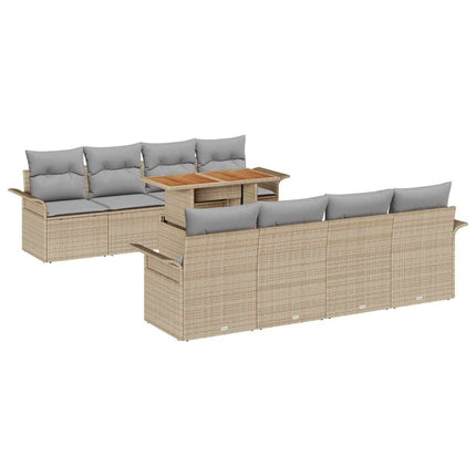 Trädgårdsoffset 7 st Beige och Ljusgrå konstrotting