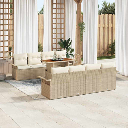 Trädgårdsoffset 7 pcs Beige och gräddfärgad konstrotting