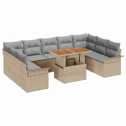 Trädgårdsoffset 10 st beige och ljusgrå