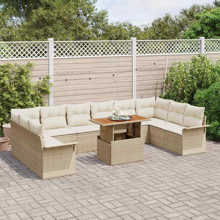 Trädgårdsoffset 11 pcs Beige och gräddfärgad konstrotting