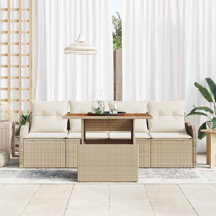 Trädgårdsoffset 5 st Beige och gräddfärgad konstrotting
