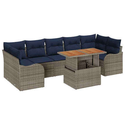 Trädgårdsoffset 8 st Grå och Marinblå konstrotting
