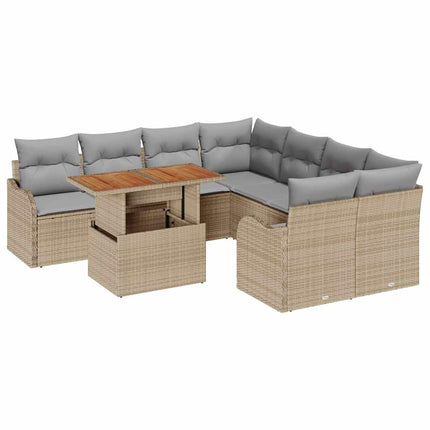 Trädgårdsoffset 7 st 6-Antal sittplatser beige och ljusgrå