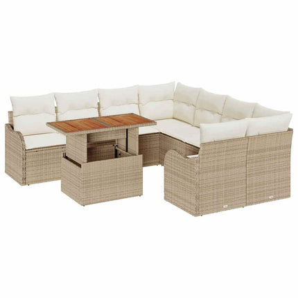 Trädgårdsoffset med kudde 7 pcs beige och gräddvit
