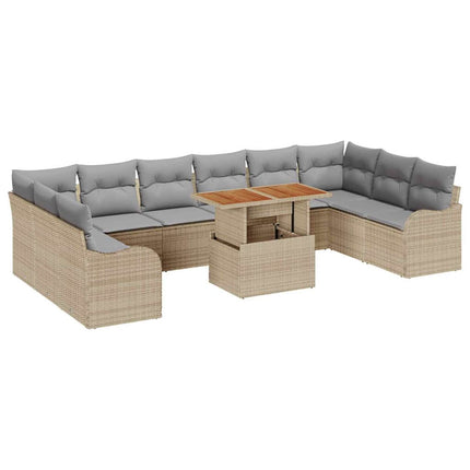 Trädgårdsoffset 11 st 10-Antal sittplatser beige och ljusgrå