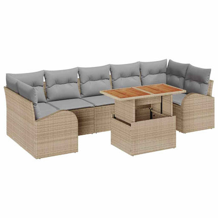 Trädgårdsoffset 8 st beige och ljusgrå